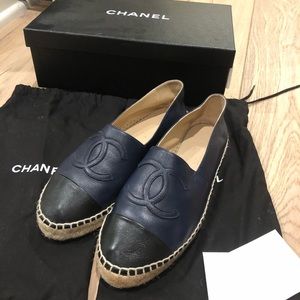 Chanel Navy/Black Espadrilles 37